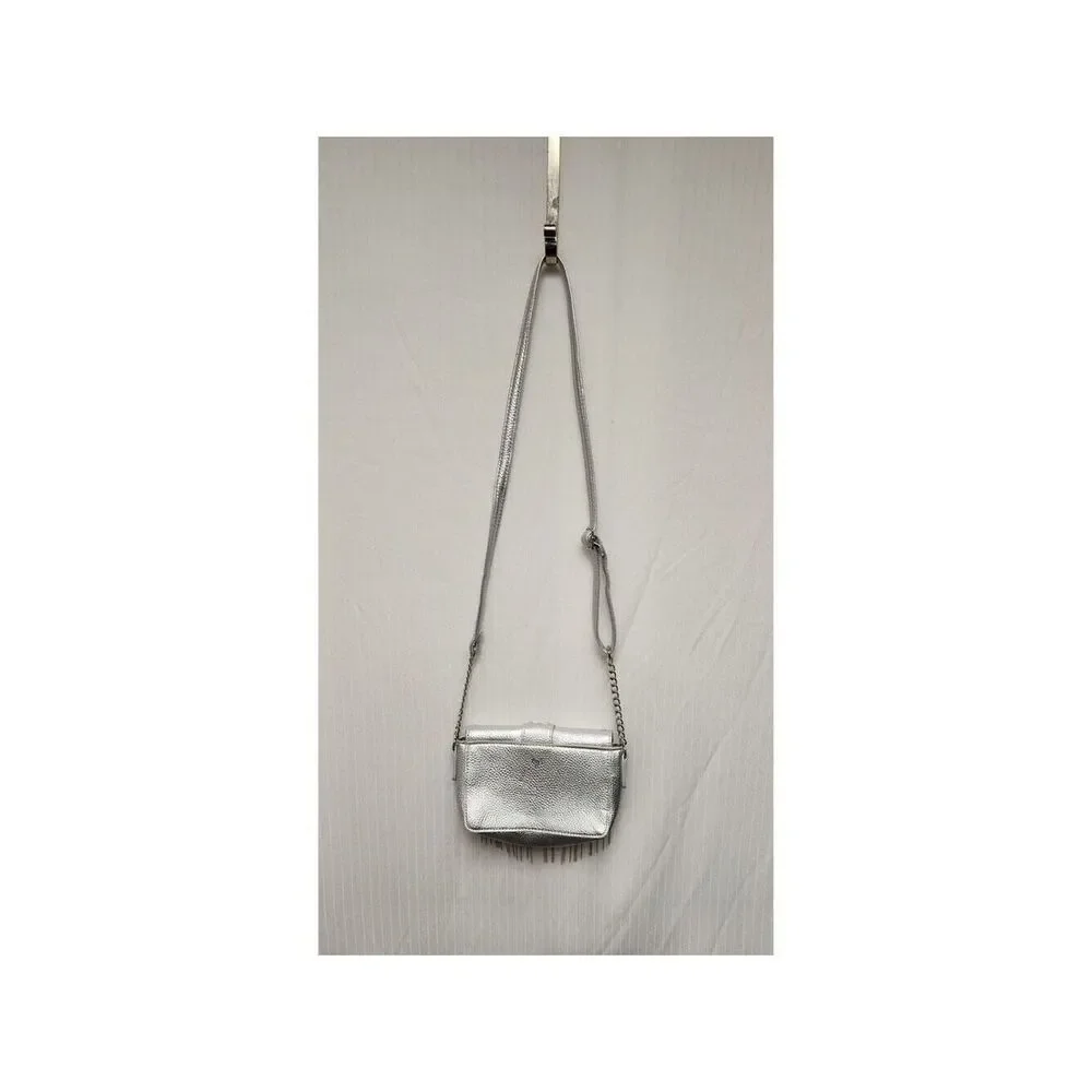 Justice Girls Silver Studded Crossbody Purse Bag With Adjustable Chain Strap